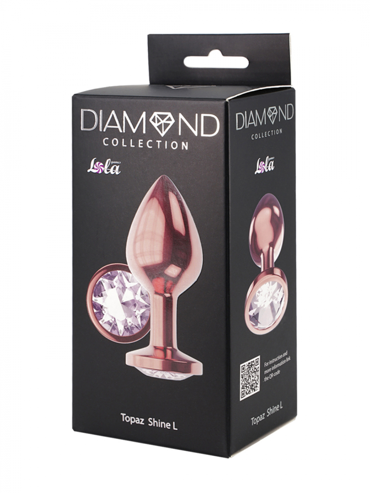 Анальная Пробка Diamond Moonstone Shine L Розовое Золото 4021-02