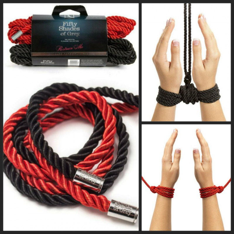 Набор из двух веревок для фиксации Restrain Me Bondage Rope Twin Pack черная и красная OS40